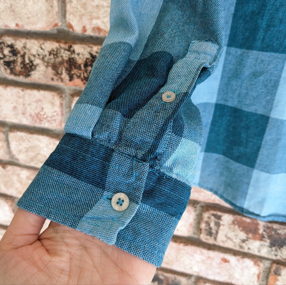 💙 Zoo York Blue Teal Checkered Plaid Shirt Size Small - Picture 3 of 8